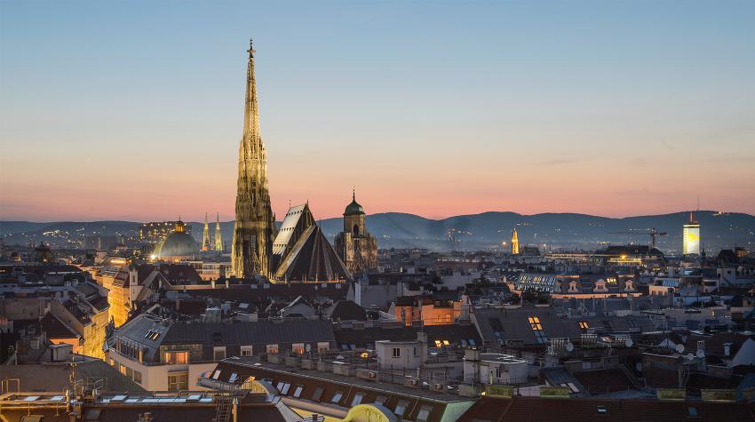 Vienna Skyline at Sunset