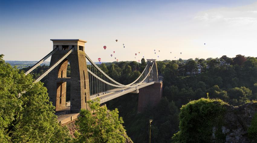 Bristol bridge during golden hour