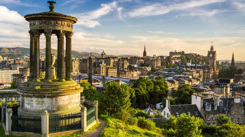 Edinburgh view from a hill