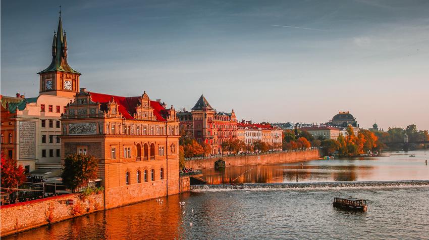 Prague River during Golden Hour
