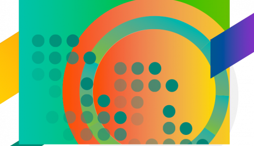 technology vendors banner image - green square with orange, and yellow circle inside