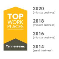 STR is recognized as a TN Top Workplace in 2020 as well as 2018, 2016, 2014
