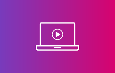 Purple to Pink background with computer and play button
